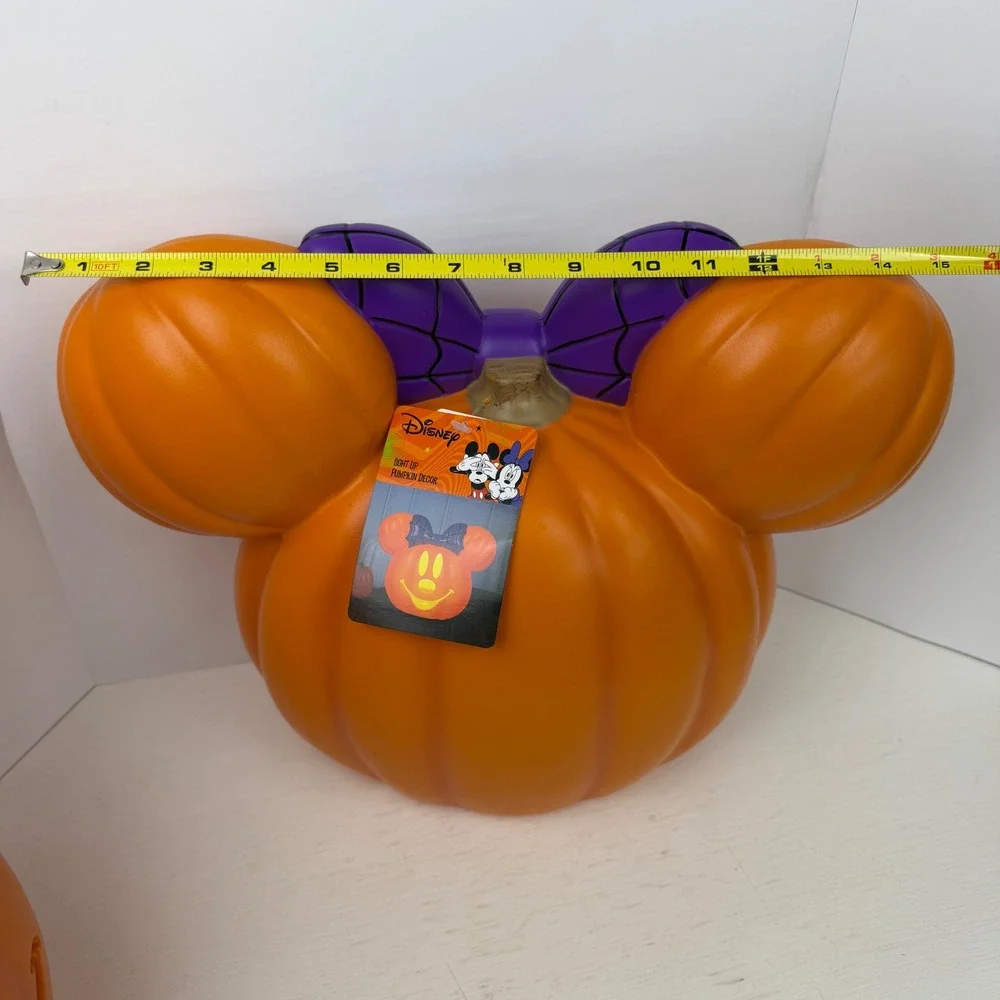 Disney Mickey Minnie Mouse Light Up Pumpkin Halloween Decor Set Orange - Picture 15 of 16